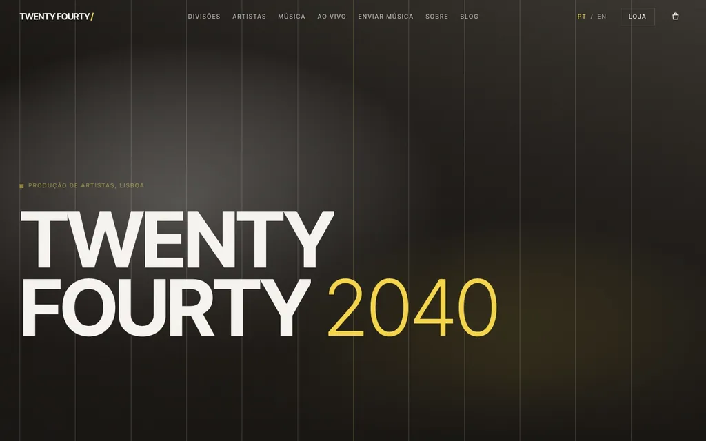 Site da Twenty Fourty, feito pela Forma